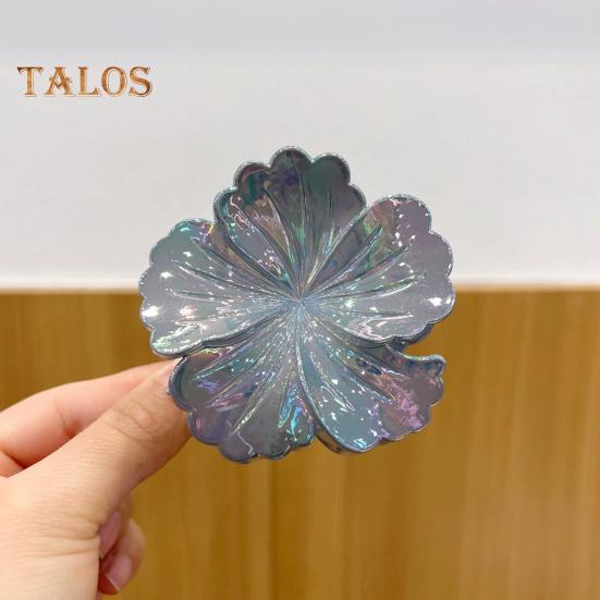 Women Hair Claw Flower Design Back Head Hair Clip Non-Slip Grip Bright Colors Shark Hair Claw Hair Accessory