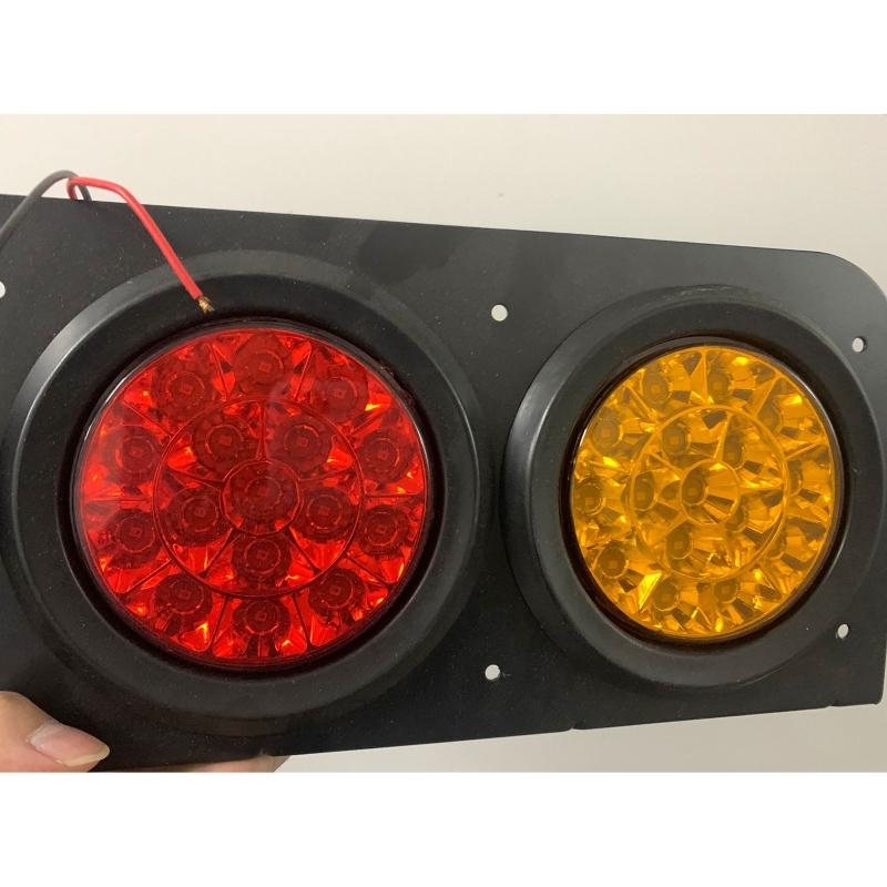 High Brightness 16LED Tail Light Round Indicator Light 12-24V Fog Lamp Brake Light for Truck Car RV Trailer