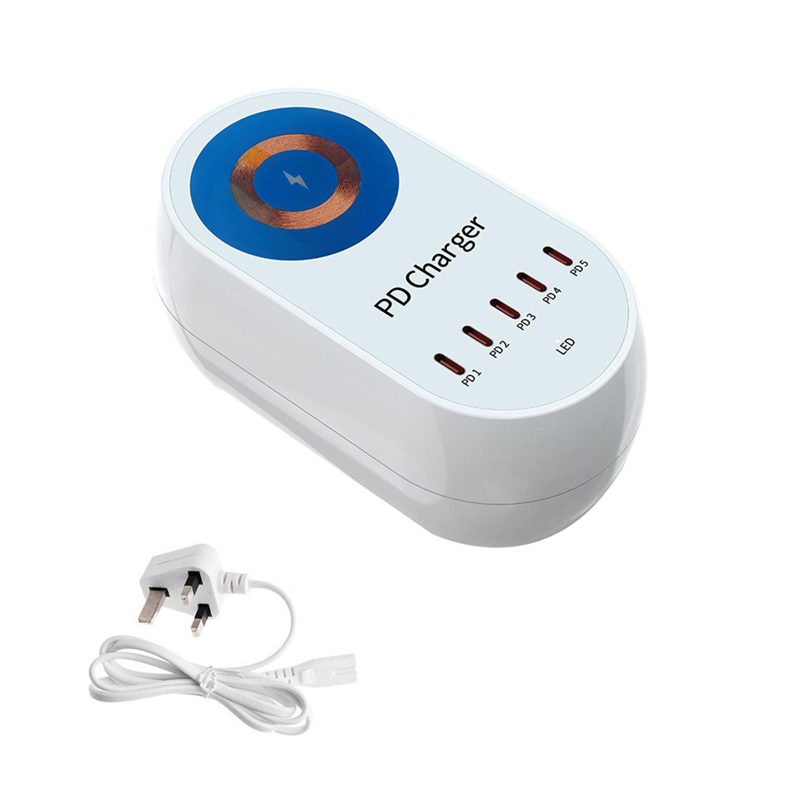 

USB C PD Multi Port GaN Charger 140W Single Port Supports up to 100W 15W Wireless Magnetic Suction Fast Charging Dock UK