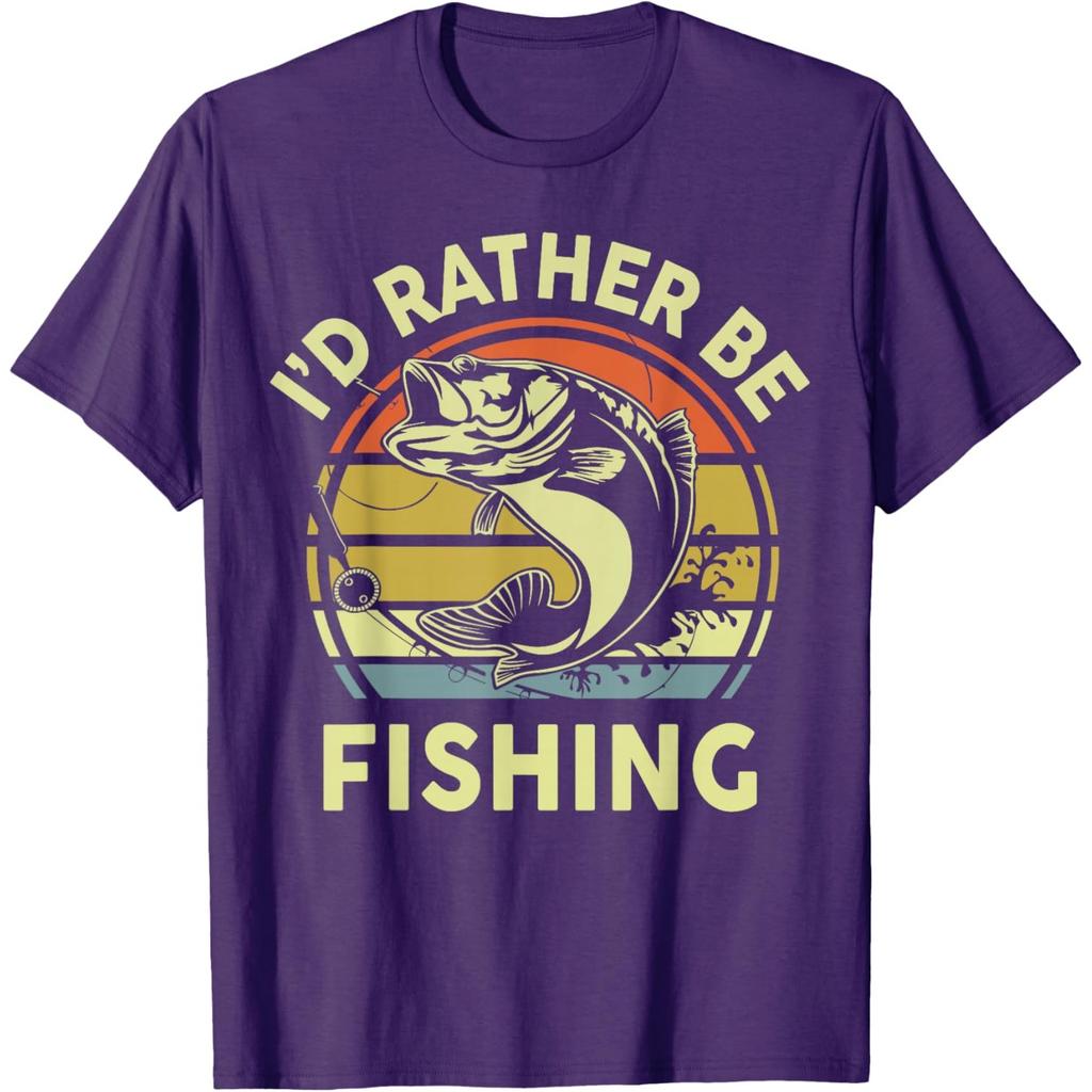 Fischen Unisexs Ich Würde Lieber Angeln Barsch Fisch Papa Witze Lustiges T-Shirt