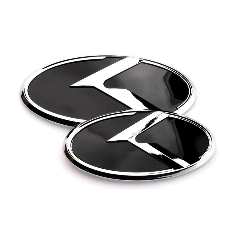 AABIZ1 2pcs x 3D ABS K Logo Front Grill Emblem Rear Trunk Badge Car Sticker Decal for Kia K5 2011-2013 Optima Forte 2009-2014
