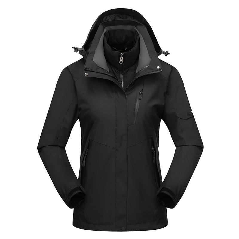 Outdoor Use Autumn and Winter Feather Rong Liner Jacket Womens Three-in-one Detachable Water Repellent Coat Warm Ski Suit