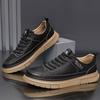 Golden Sapling Mens Fashion Flats Sneakers Winter Genuine Leather Walking Casual Shoes Comfortable Men Trendy Skateboad Shoes