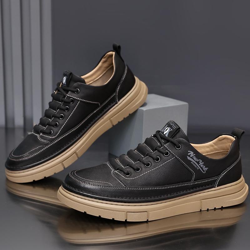 Golden Sapling Mens Fashion Flats Sneakers Winter Genuine Leather Walking Casual Shoes Comfortable Men Trendy Skateboad Shoes