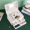 3 Layer Portable Travel Jewelry for case Jewelry Storage Box Organizer with Lock