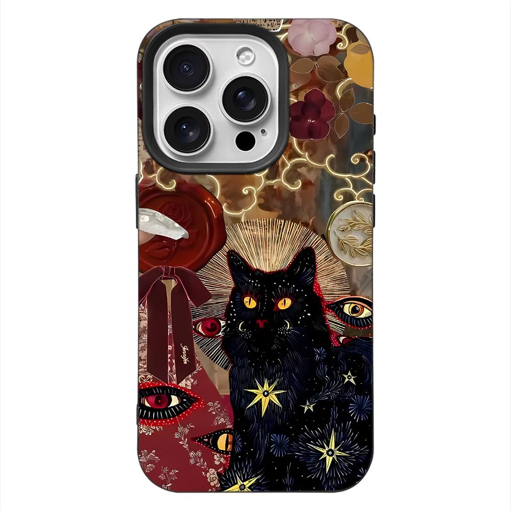 

Mystic Black Cat Phone Case For Iphone 17 Air 16 16e 15 14 13 12 11 Pro Max Gothic Witchy Luxury Aesthetic Shockproof Cover iphone 11 ProMax