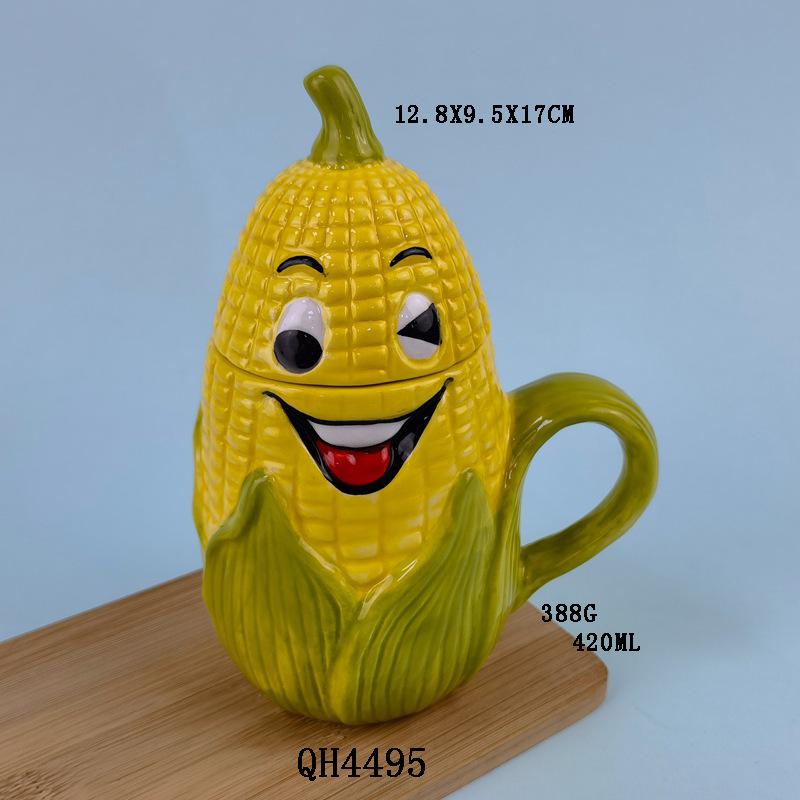 Cartoon Water Cup, Ceramic Vegetable Cup, Personalized Fruit-shaped Coffee Cup, Couple Mug, Office Bitter Melon Cup