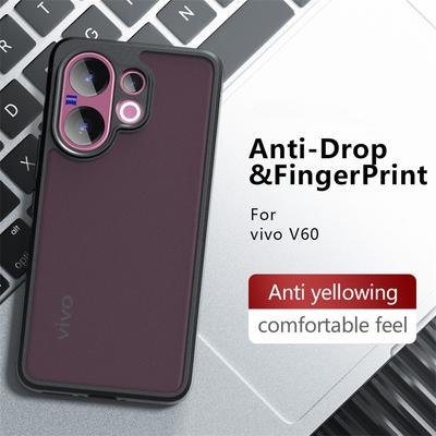 Translucent Matte Case For Vivo V60 Anti-knock Matte PC Full Edge Back Cover For Vivo V60 Case For Vivo V60 5G Case 6.77 Inch