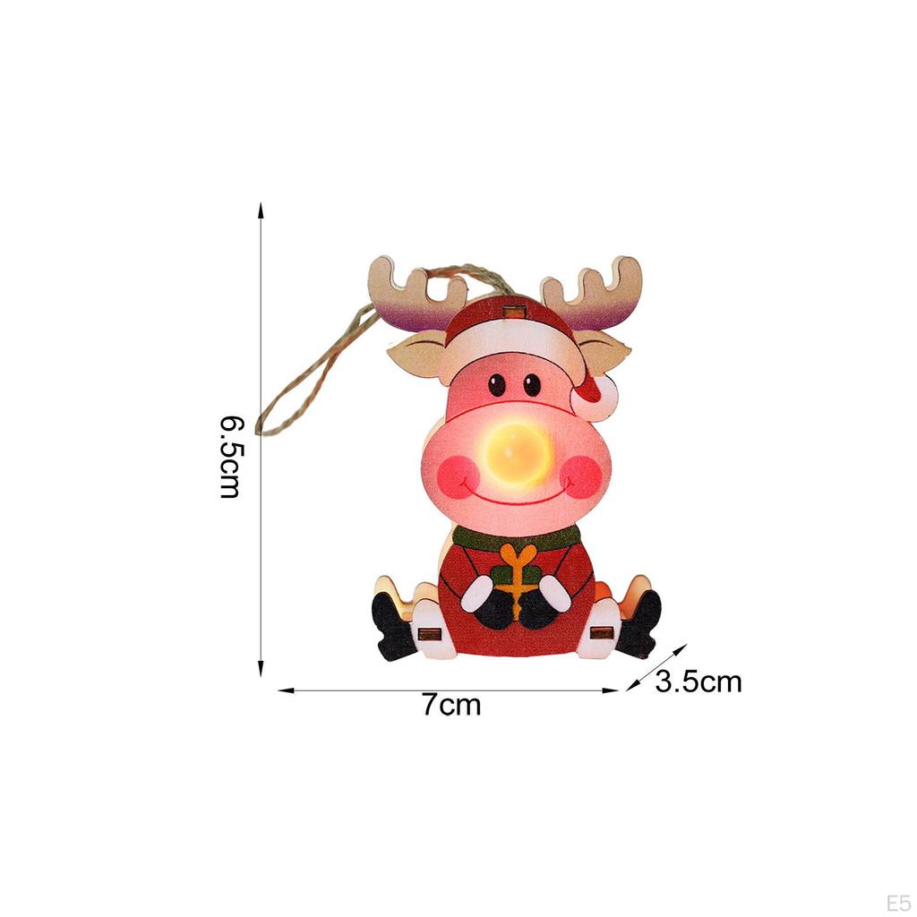 Glowing Christmas Hanging Ornament Tree Decoration Crafts Decorative Wood Decor