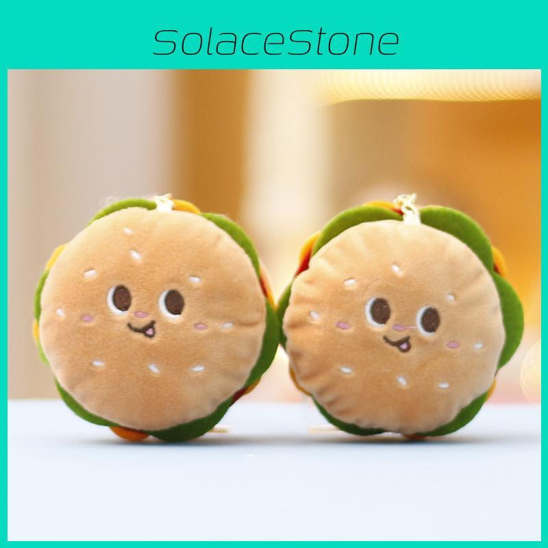 Hamburger Keychain Plush With Cute Design Perfect For Girl Backpack Accessories