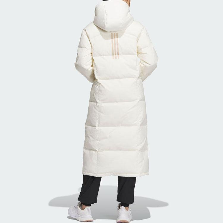 Adidas Down Jacket Three Stripes Hooded Puffer Coat Women Jackets Off-White IK2384