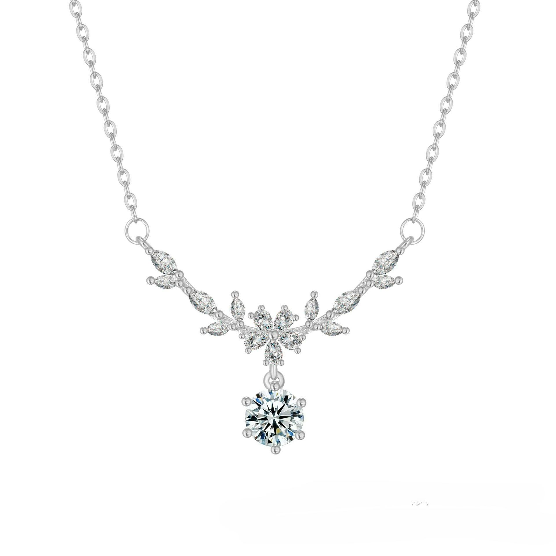 Wheat pendant necklace women s niche light luxury versatile diamond necklace simple jewelry
