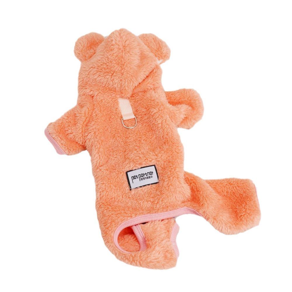 

Теплый комбинезон для собак, мягкий комбинезон на четырех лапах, милая зимняя одежда для собак для осени и зимы L розовый