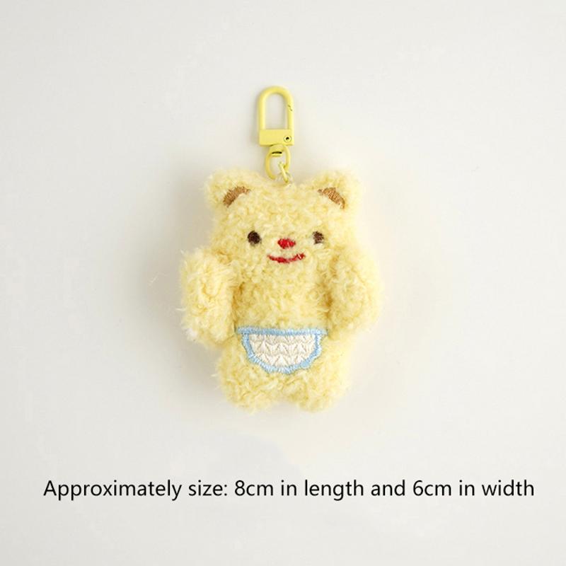 Cute Plush Little Bear Rabbit Doll Keychain Cartoon Animal Pendant Keyrings Backpack Decoration Accessories Gifts