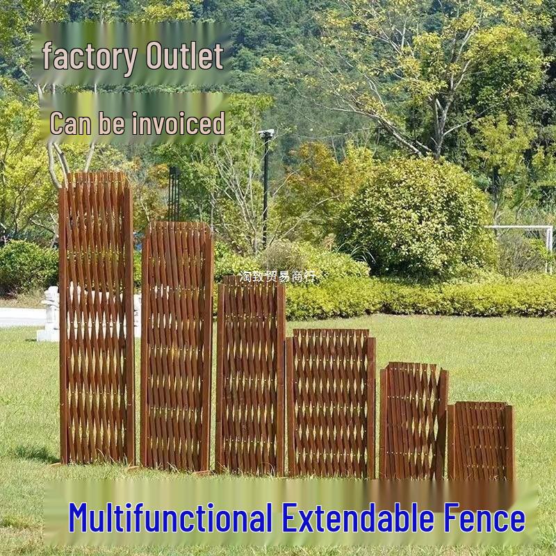 Retractable Anti-Corrosion Wooden Fence for Garden, Balcony, and Outdoor Spaces.