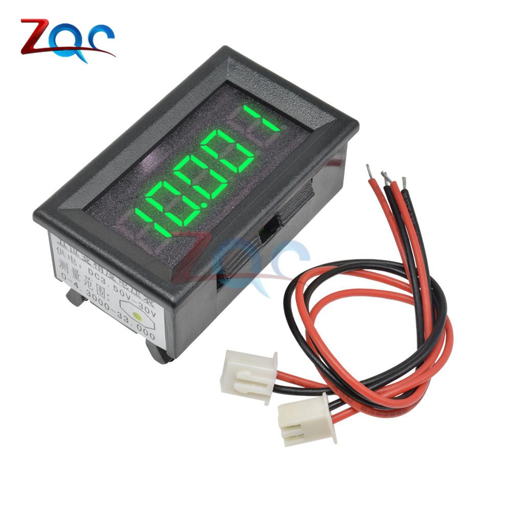 LED 5 bits Digit DC 0-33V 12V 24V Digital Volt Voltmeter Voltage Meter Tester Car Panel Instruments Red/Blue/Yellow/Green
