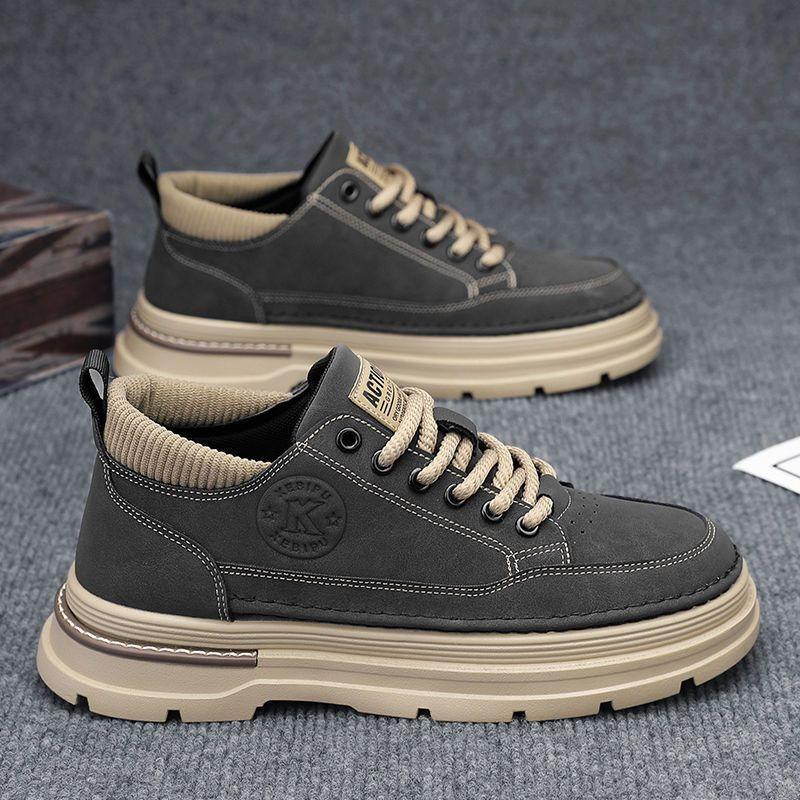 Martin Boots Men's Shoes Spring New Breathable Tooling Shoes Men's Trend Versatile Platform Sports Casual Board Shoes Trendy Shoes