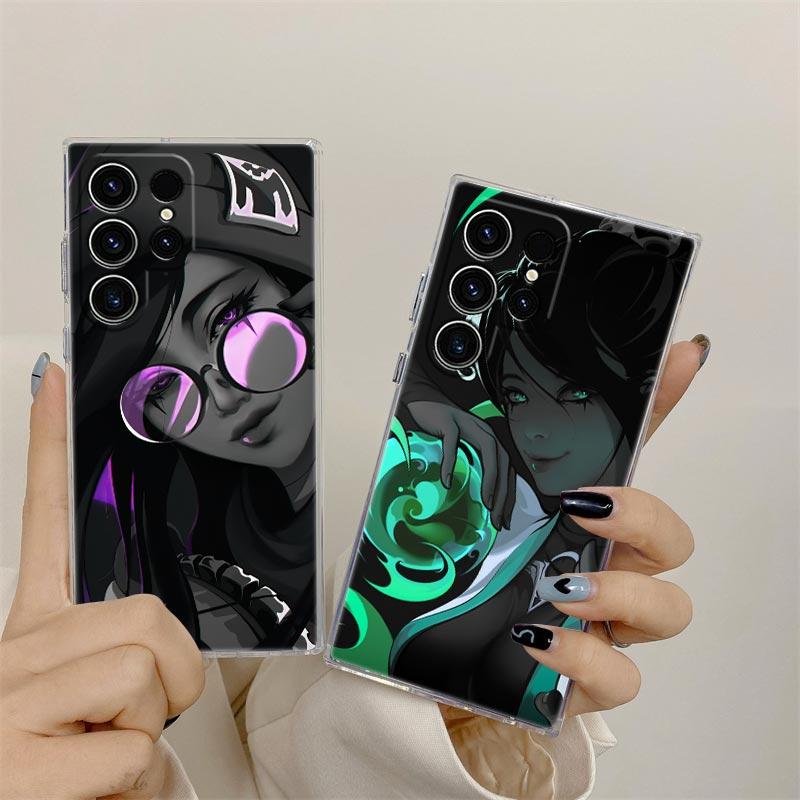 Hot Video Game Neon Valorant Killjoy Clear Case For Samsung Galaxy S26 S25 S24 S23 Ultra S20 S21 FE S22 Plus S26 5G Phone Cover