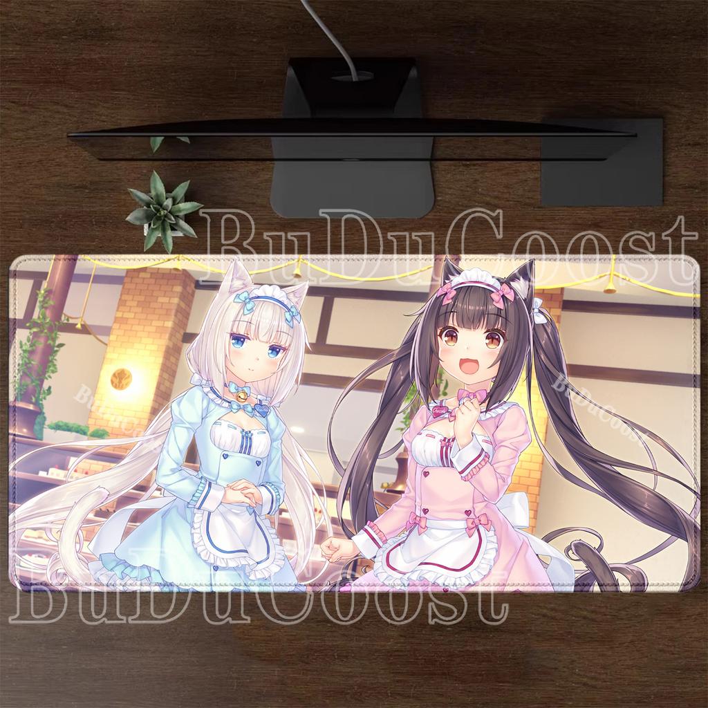Nekopara Gaming Mousepad Speed HD Printing Anime Girl Desk Mat PC Office Accessories Keyboard Esports Nonslip Base XXL Mouse Pad