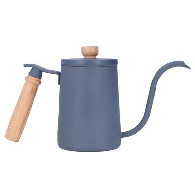 Coffee Pour Over Kettle 600ml Gooseneck Vent Hole Wooden Handle Food Grade Stainless Steel