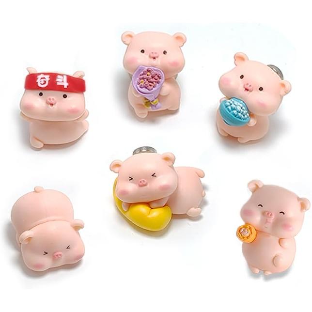 Animal Magnets Refrigerator, Glrovazas 12Pcs Locker, Funny Magnets, Resin Pig Decorative Magnets for Classroom Kitchen Office