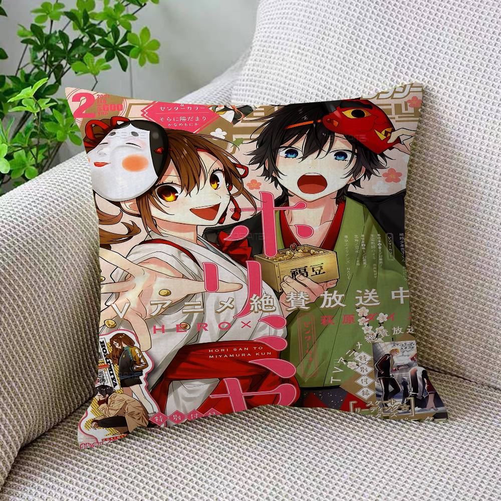 Anime Figure Horimiya Pillow Anime Pillow Sofa Bed Head Pillow Cover Cushion Cover 45x45 Cm Fashion