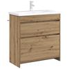 Artisan Oak Bathroom Vanity Unit 78.5 X 37.5 X 81 Cm Particleboard