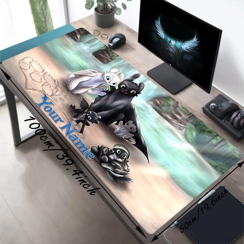 Custom 1Pc Fantasy Dragon Family Personalized Mouse Pad Non Slip Rubber Waterproof Desk Mat Stitched Edge Gaming Office Xmas Gift