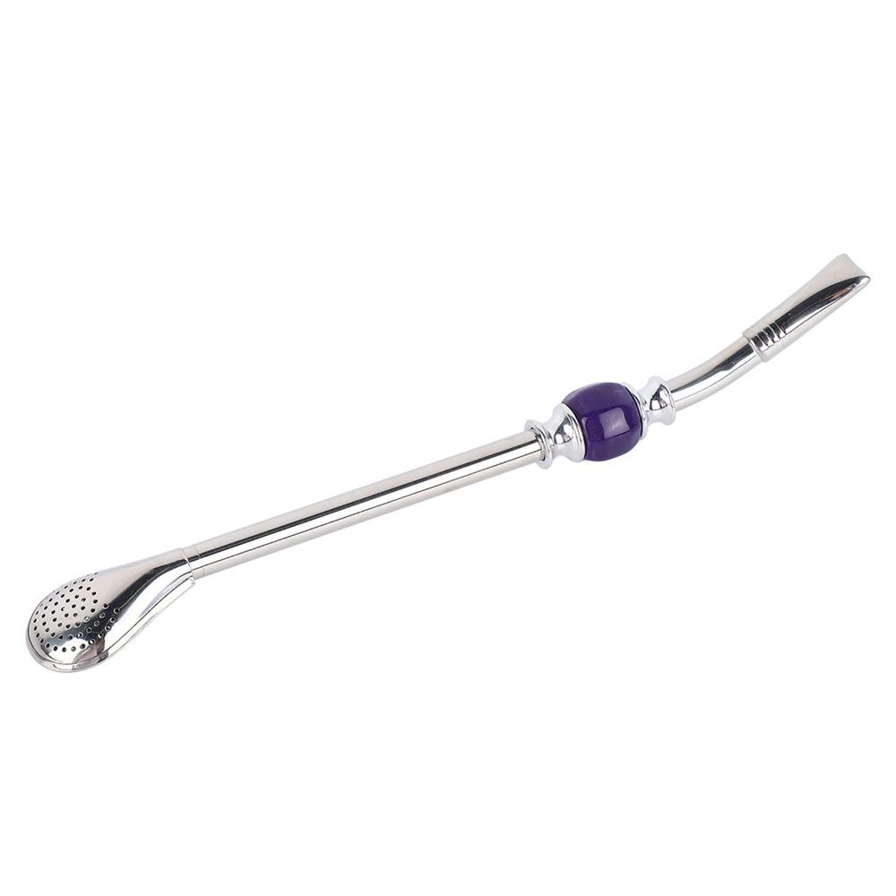 Filter Tip Stainless Steel Straw Spoon Drinking Filter Spoon Straw  For Gourd Drinking