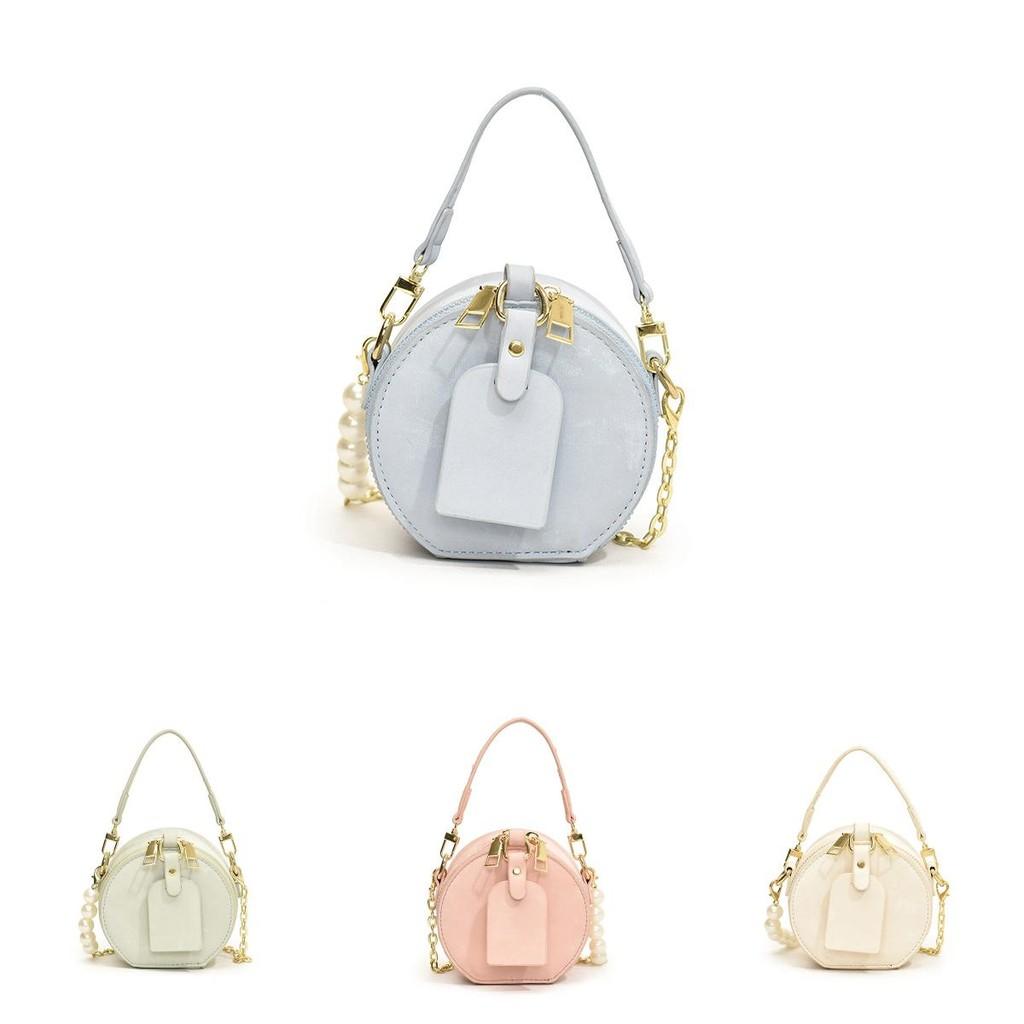 Fashionable Mini Pearl Round Bag For Kids Stylish Chain Shoulder Bag In Various Colors