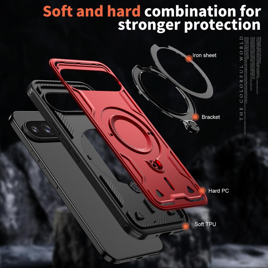 Heavy-duty Kickstand Phone Case for Google Pixel 10 9 Pro XL 9A 10A Covers Shockproof Armor Magnetic Stand Protective Back Cover