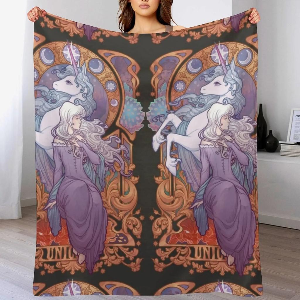 Lady Amalthea Das letzte Einhorn Kuscheldecke Fleckenresistent Gemütlich Warme Decke