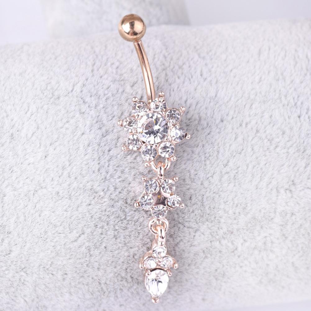 7Pcs/Set Stainless Steel Zircon Belly Button Body Jewelry Navel Ring