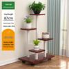Multi-Layer Wrought Iron Flower Stand with Wheels: Movable Floor-Standing Rack for Living Room or Balcony