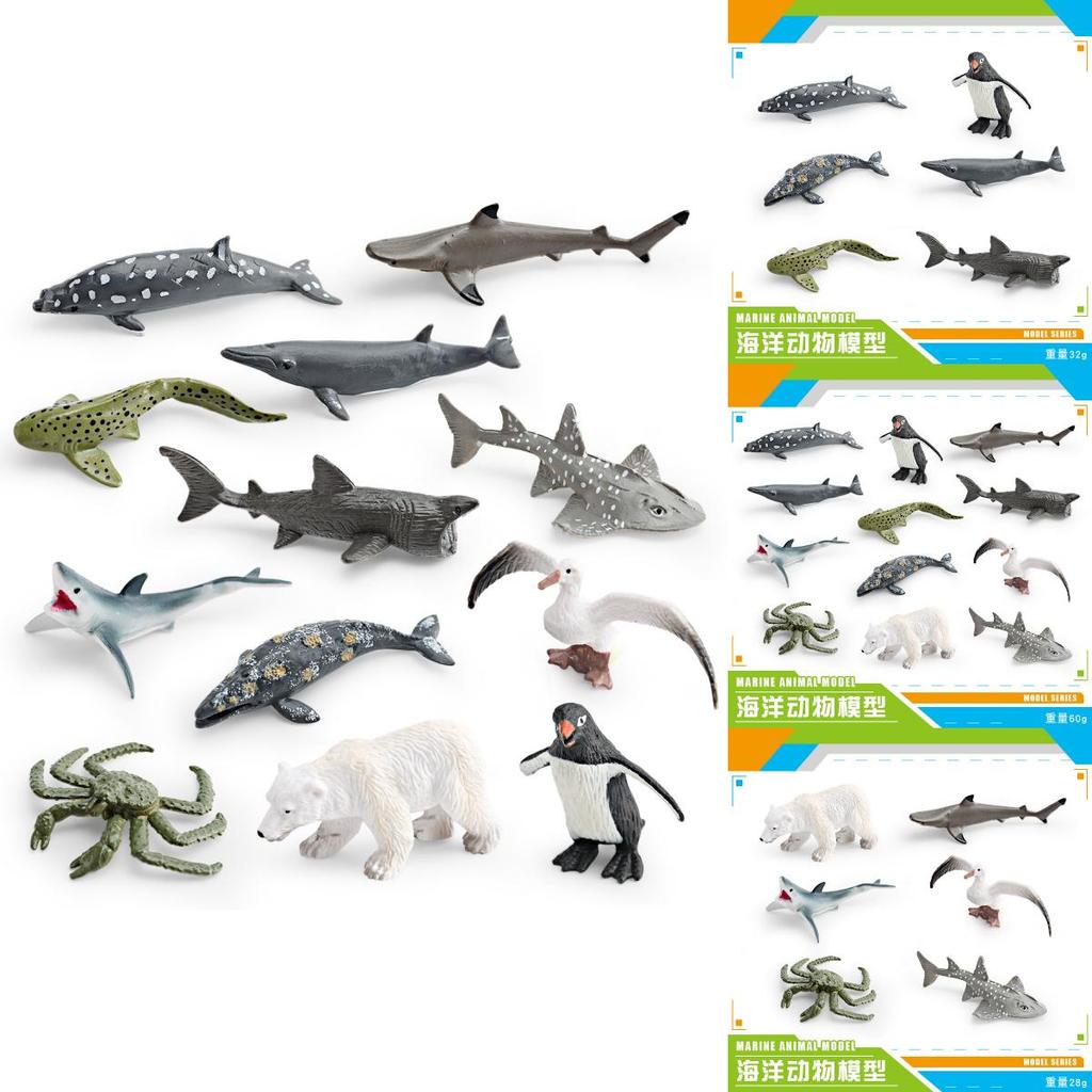 Shark Penguin Polar Bear Models With Pvc Material For Childrens Learning And Decor