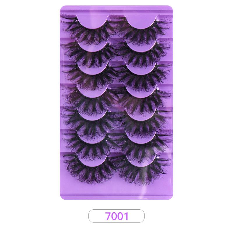 High Imitation Mink Hair False Eyelashes Dense Curl Simulation 7 Pairs Of Eyelashes
