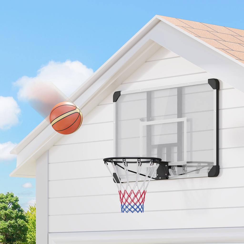 Basketballkorb, Bruchfeste Rückwand, Höhenverstellbar, Indoor & Outdoor, Stahlrahmen, Schwarz