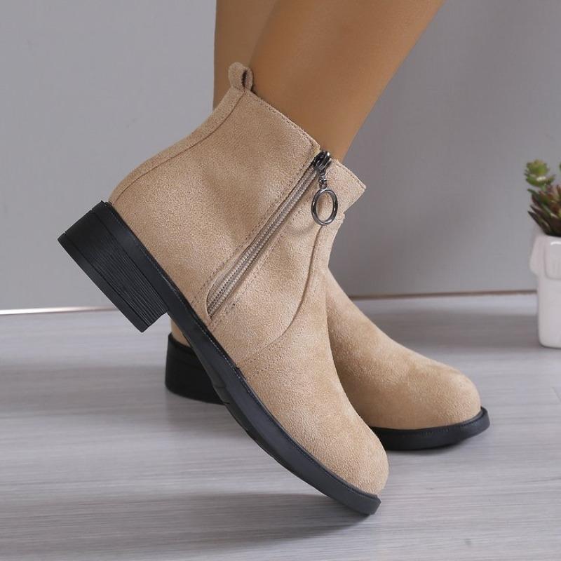 Fashion Fashionable Short Leg Women's Boots 2024 Autumn New Item Retro Simple Side Zipper Comfortable Women's Boots Zapatos De Mujer