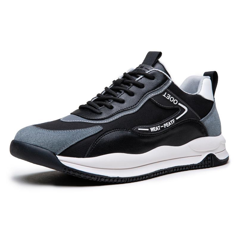 

Мужская обувь очень большого размера, новые сетчатые спортивные туфли лето 2025, модная повседневная обувь, папины кроссовки на толстой подошве с внутренней высотой 44 чёрный