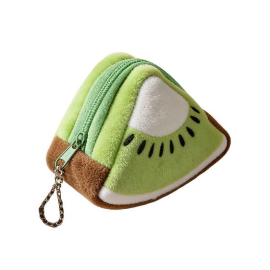 Plush Coin Purse Cute Wallet Small Coin Pouch Mini Change Purse Case Fruit Zipper