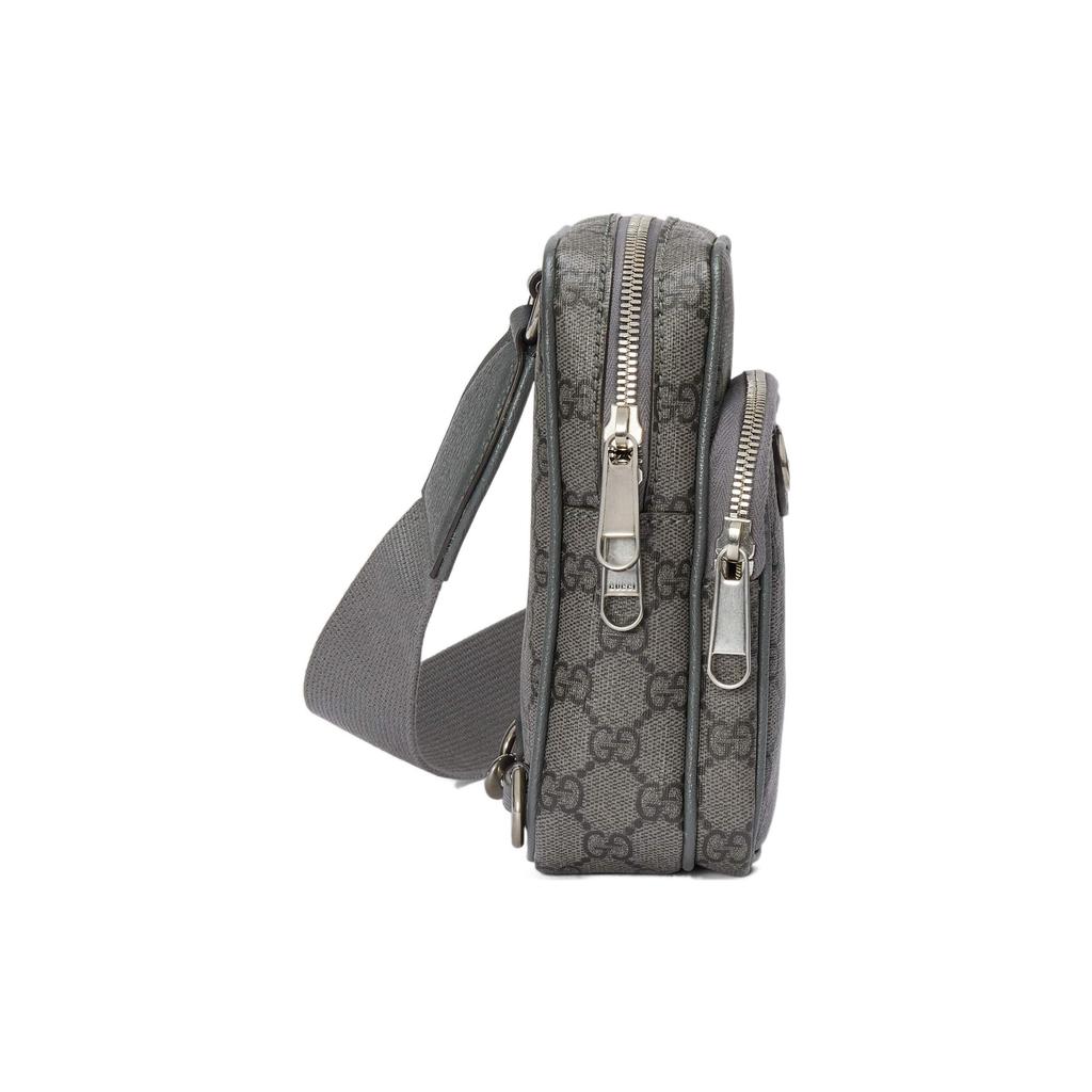 Gucci Borsa a Spalla Piccola in Tela con Logo Doppia G Ophidia Uomo Borsa a Spalla Grigio Nero 752565-UULHK-8576