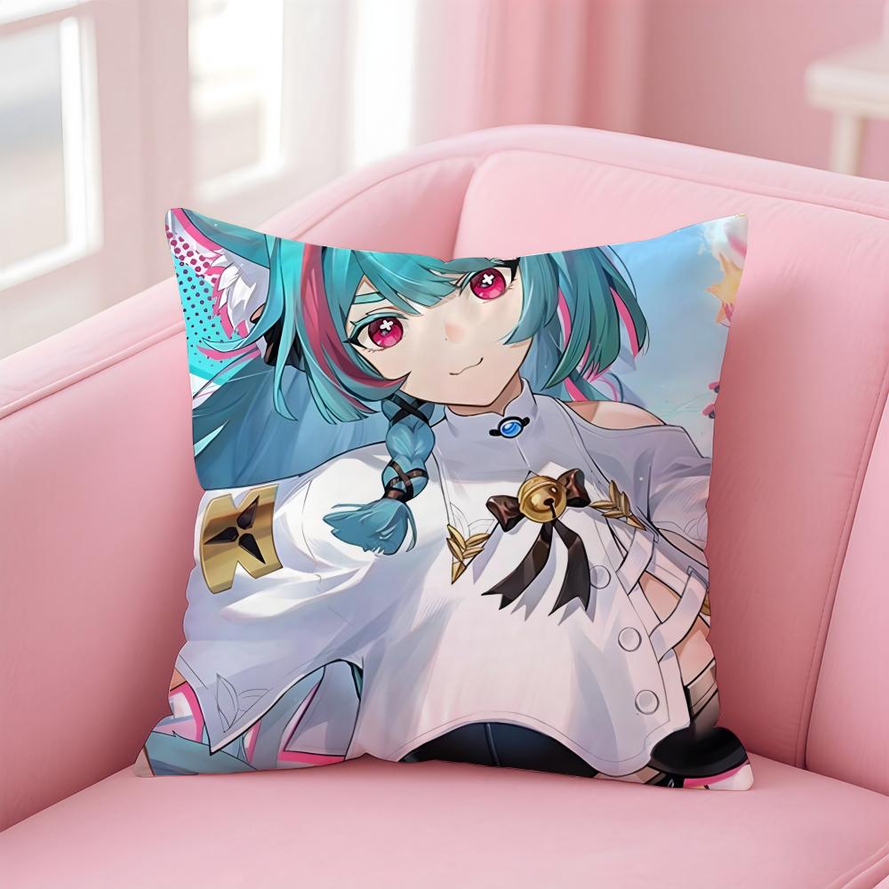 Animated NNeverness To Everness Cute ICONS Cushion Cover Pillow Case Soft Friendly Fabric Concealed Zipper