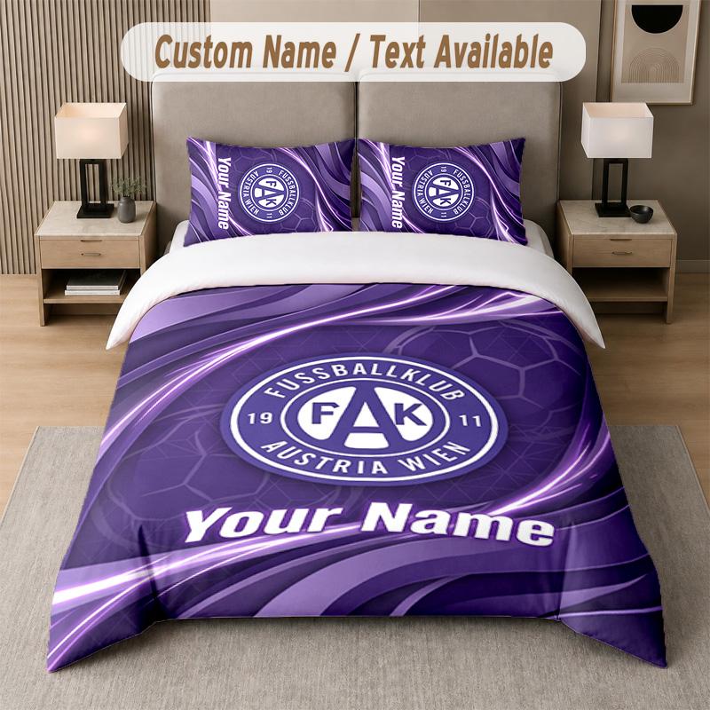 Austria Wien FC Design Bedding Set Custom Text 1 Duvet Cover & 2 Pillow Cases
