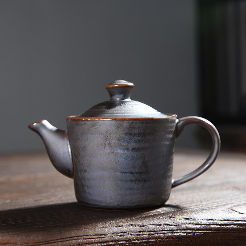 

160ml Japanese Iron Rust Crude Pottery Teapot Vintage Tea Infuser Pot Tea Maker Kettle with Filter Teaware Supplies Collection