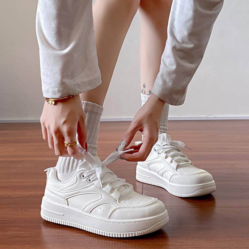 Female Hot Selling White Shoes Women's Versatile Japanese Thick Autumn New Style Board Shoes Are Trendy and Casual