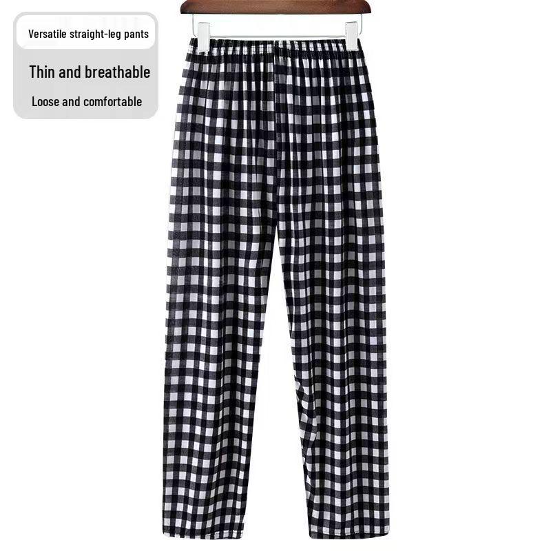 Casual Summer Women's Plus Size Ice Silk Stretch Pants - Loose, High Elastic Waist for Middle-Aged and Elderly