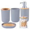 Bathroom Accessories Set - with Trash Can Toothbrush Holder Soap Dispenser Soap and Lotion Set Tumbler Cup