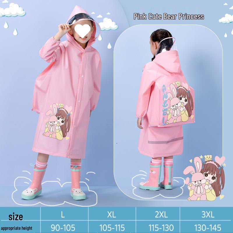 Kids' Raincoat with Schoolbag Space - Waterproof for Boys & Girls
