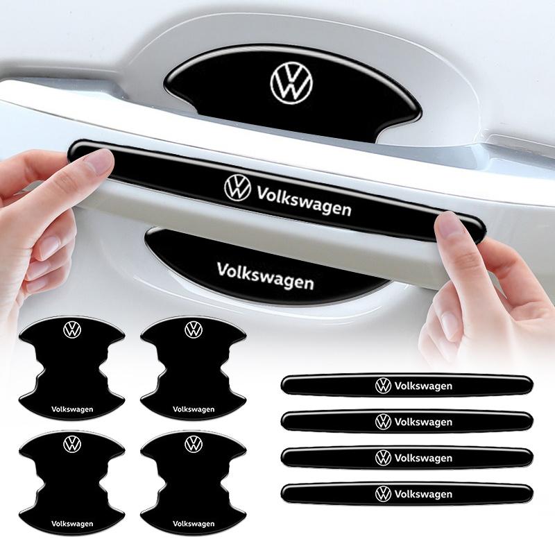 For VW 8Pcs For VW Volkswagen Golf Polo Passat Tiguan Touran Car Door Handle Bowl Handle Anti-scratch Trim Strip Protector Stickers NL9