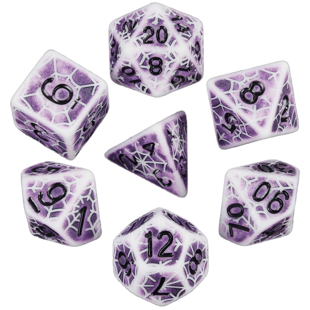 7pcs Dice Set D&D Spider Web Polyhedral DND Dice for DND TRPG Games
